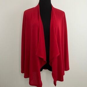 BeeUniq | Red Light Weight Waterfall Cardigan Sweater